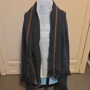 Universal Thread Gray and Brown Fringed Wrap [2/$20]